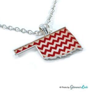 NWT Icon Collection Oklahoma Chevron Map Necklace